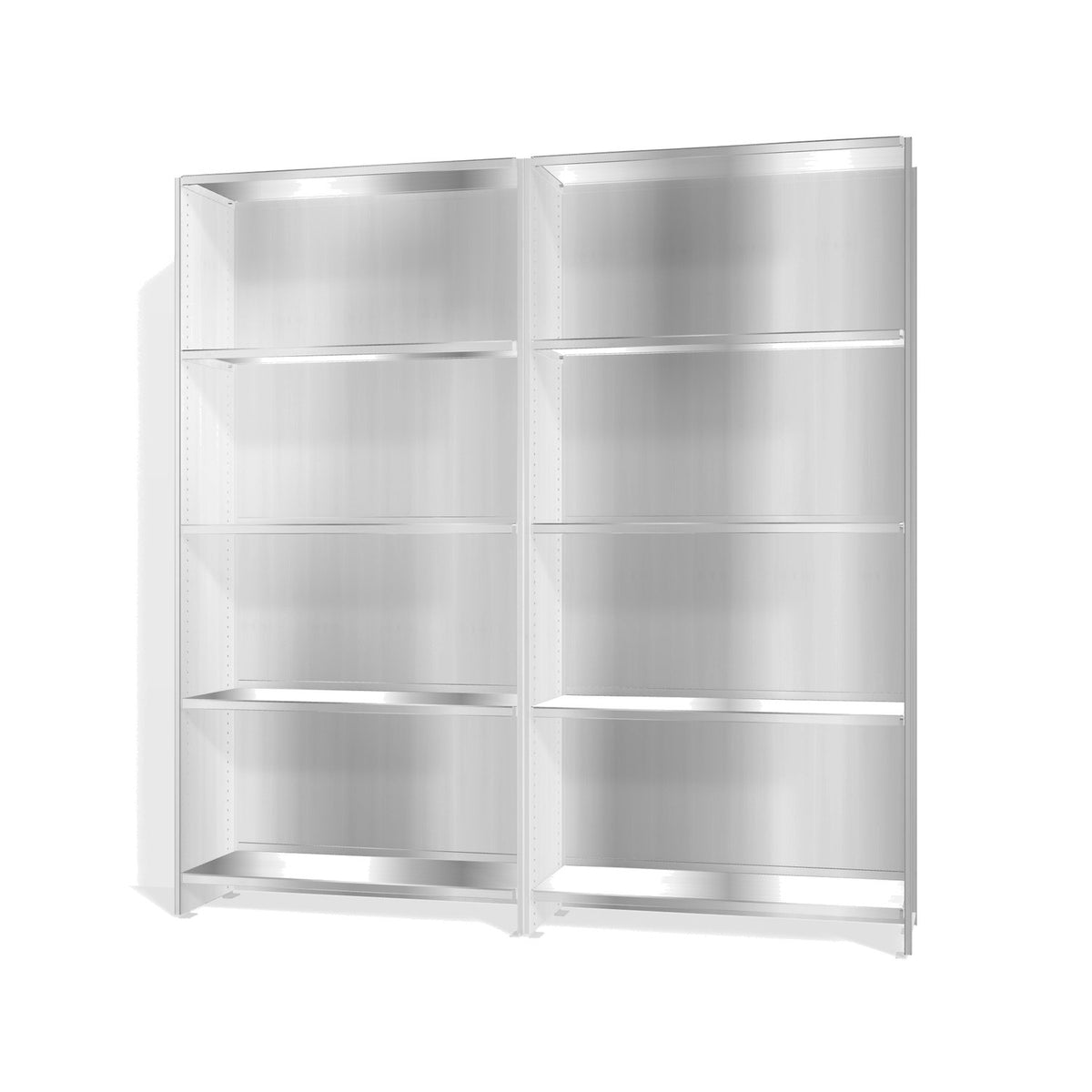 Lehni Aluminium Shelf System Shelf Wall, with back panels - Blank Aluminum - Lehni
