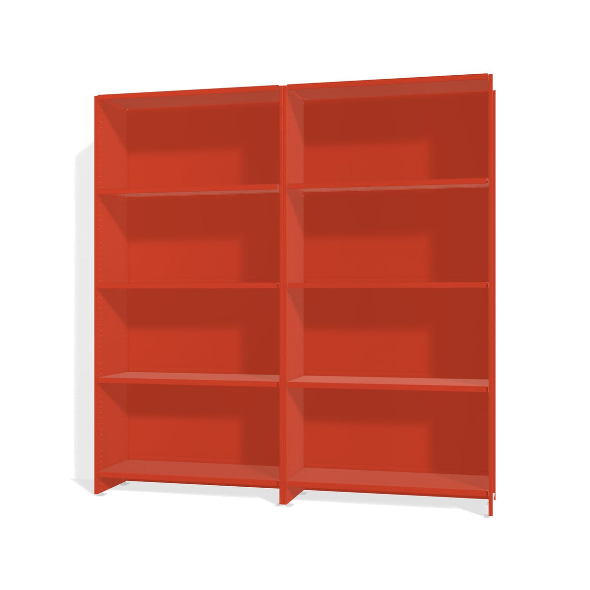 Lehni Aluminium Shelf System Shelf Wall, with back panels - Vermilion - Lehni