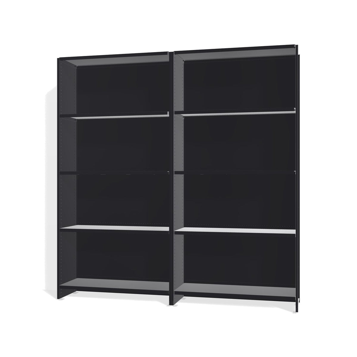 Lehni Aluminium Shelf System Shelf Wall, with back panels - Black - Lehni