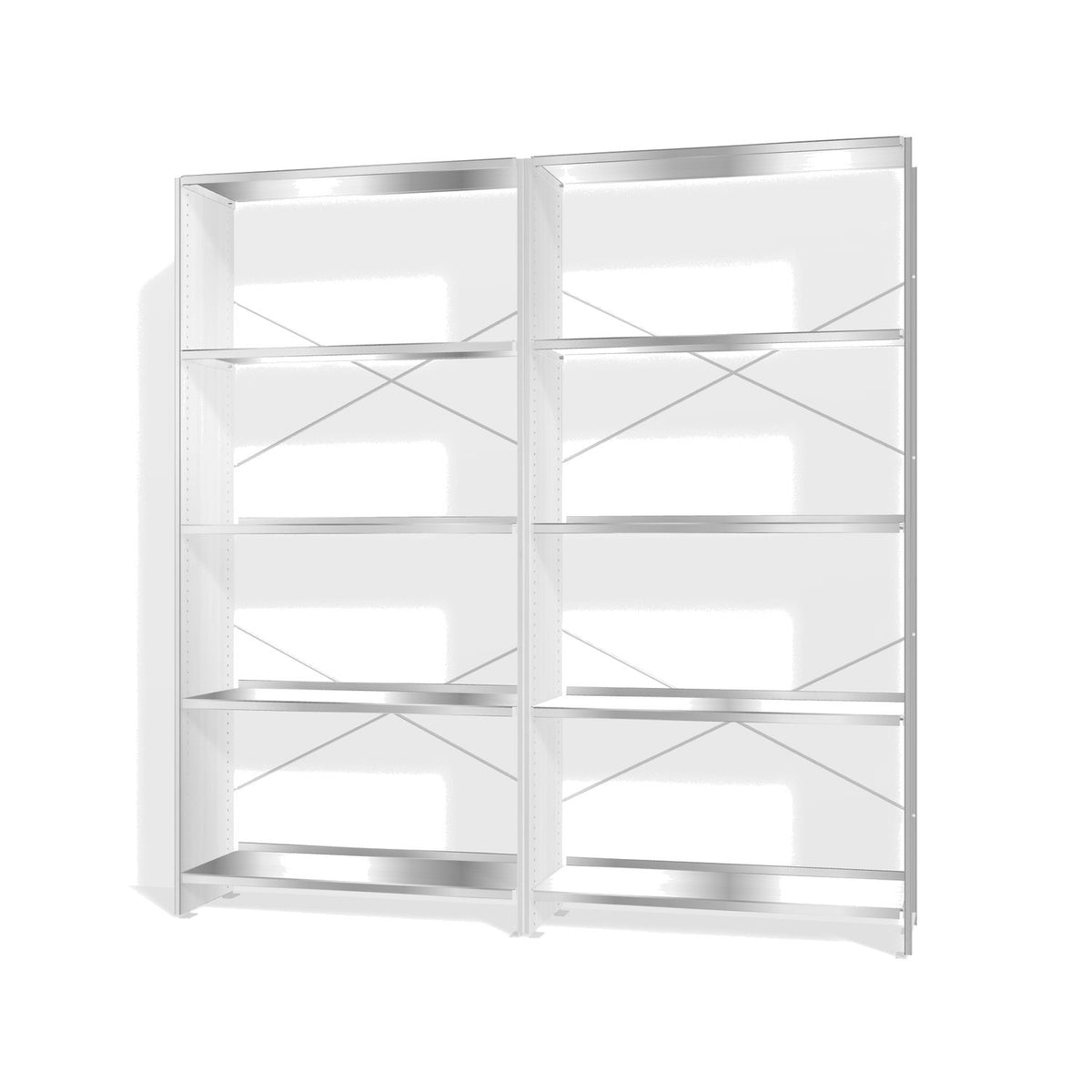 Lehni Aluminium Shelf System Shelf Wall, open - Blank Aluminum - Lehni