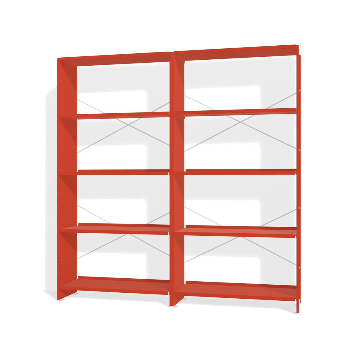 Lehni Aluminium Shelf System Shelf Wall, open - Vermilion - Lehni