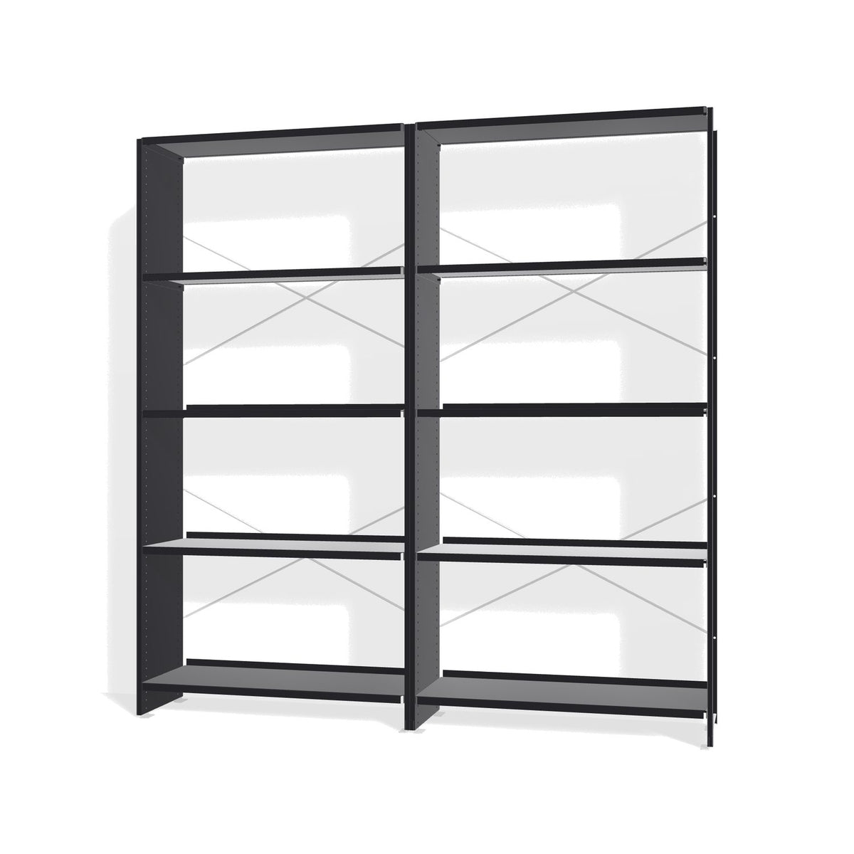 Lehni Aluminium Shelf System Shelf Wall, open - Black - Lehni