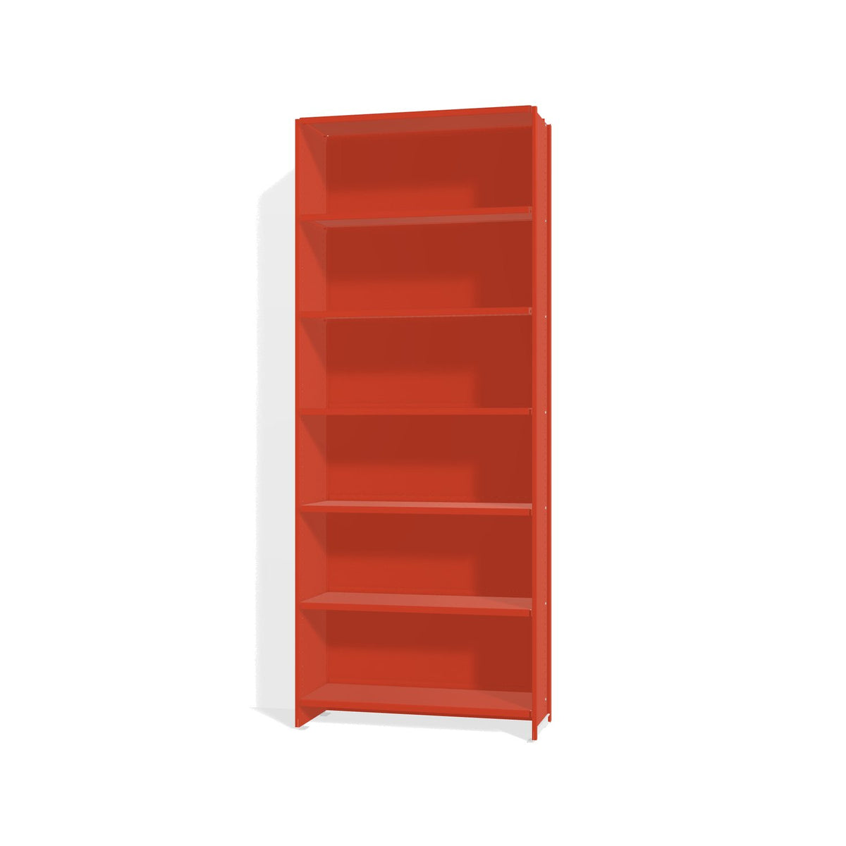 Lehni Aluminium Shelf System Tall Shelf, with back panel - Vermilion - Lehni