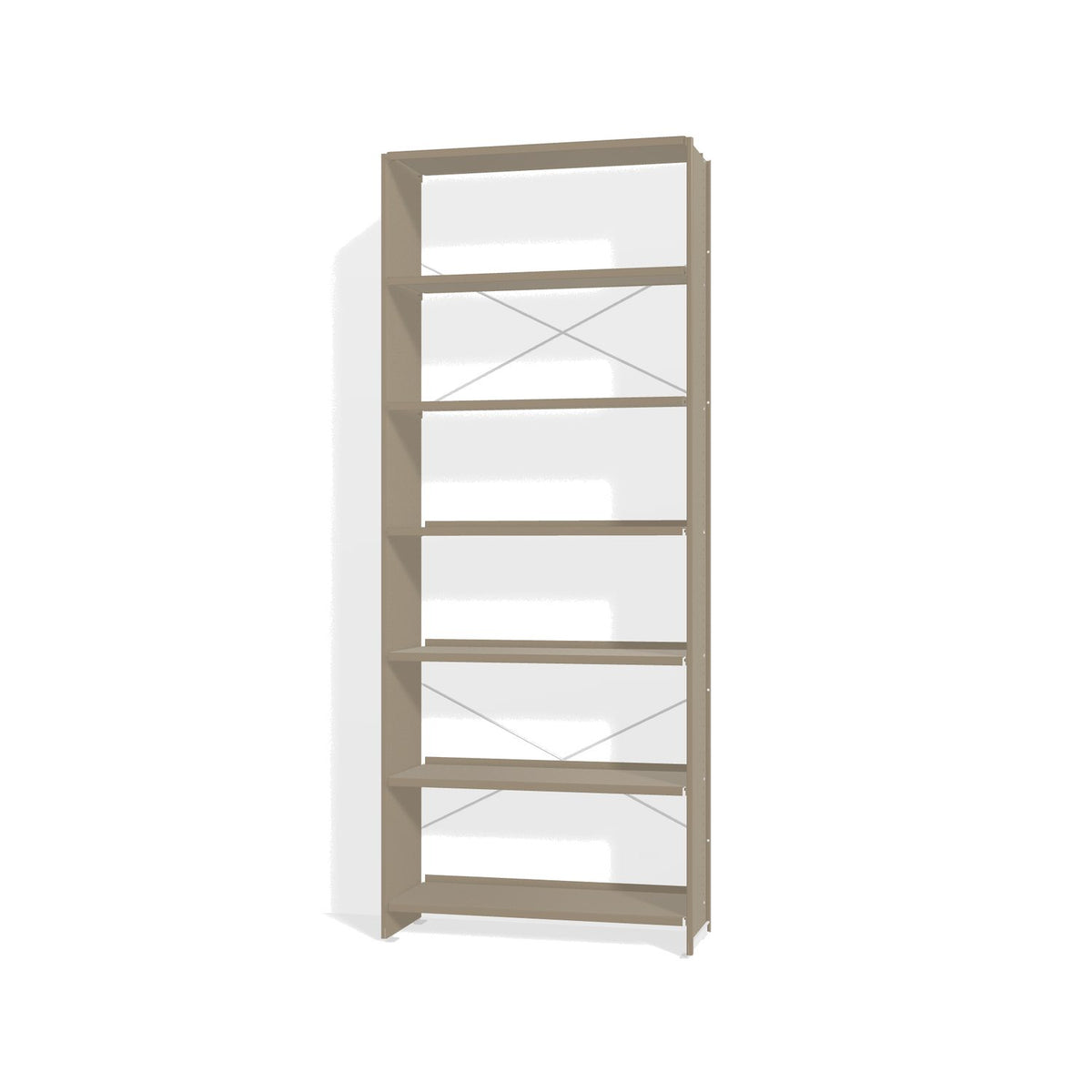 Lehni Aluminium Shelf System Tall Shelf, open - Pearl Beige - Lehni