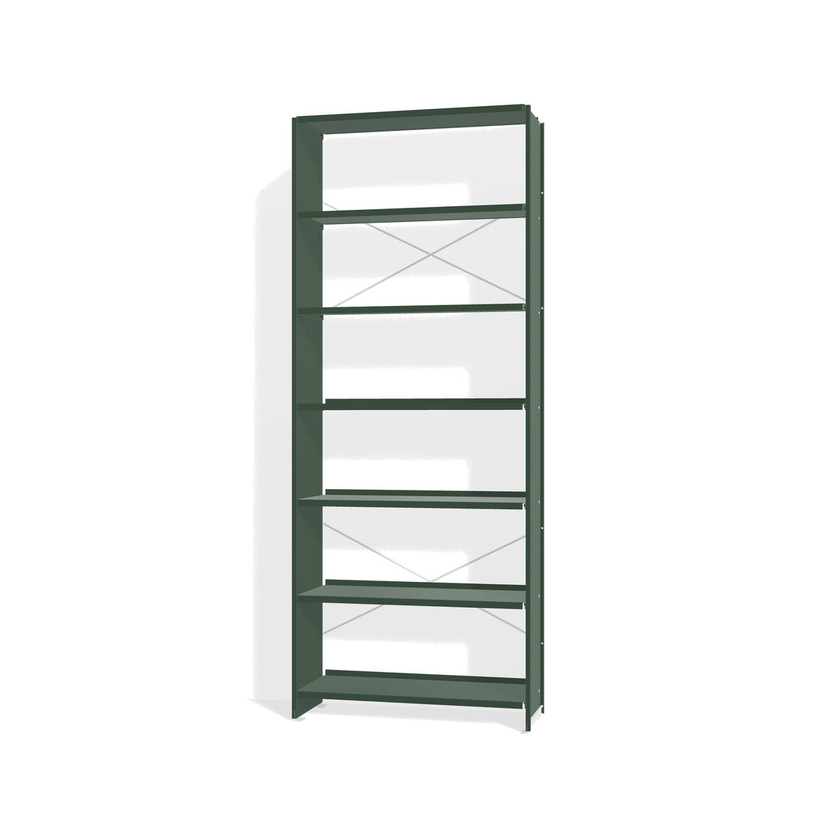 Lehni Aluminium Shelf System Tall Shelf, open - Fir Green - Lehni