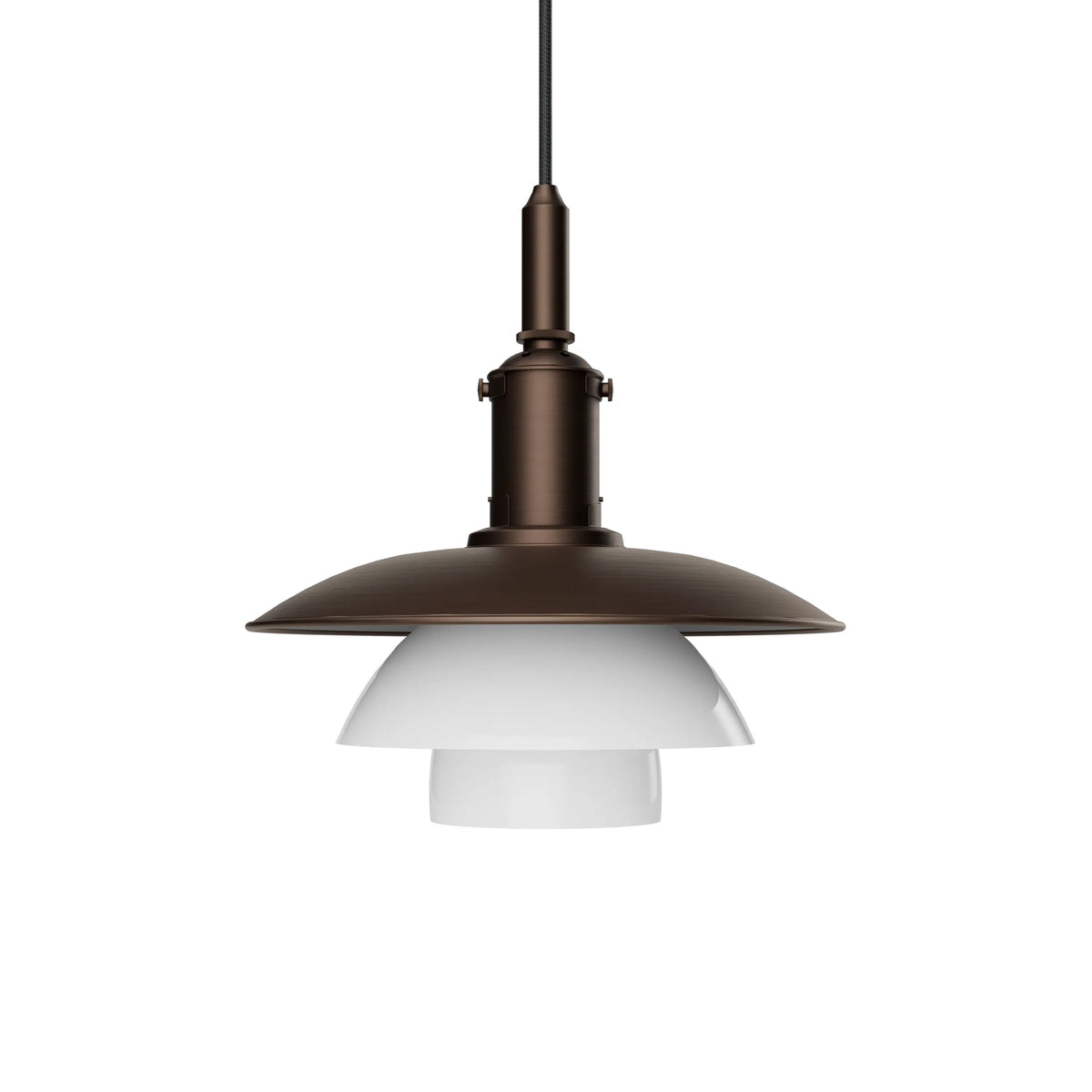 PH 3/3 Aged Brass Opal Pendant Lamp