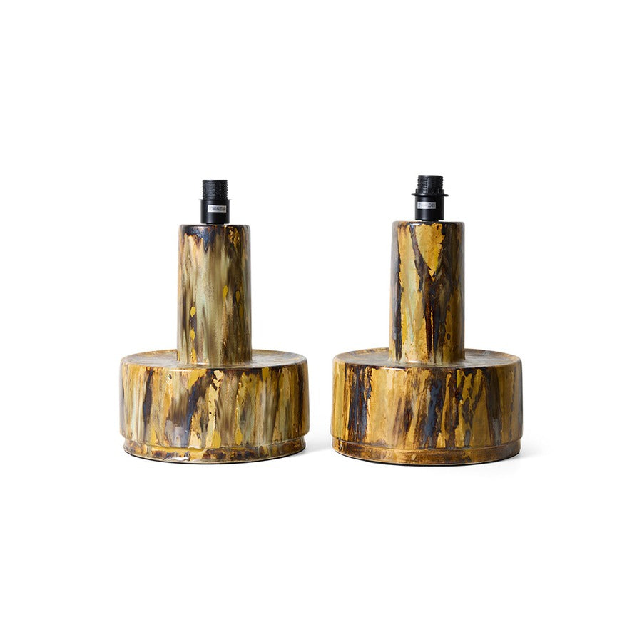 Ceramic Lamp Base Reactive Green – HKLIVING – view 6