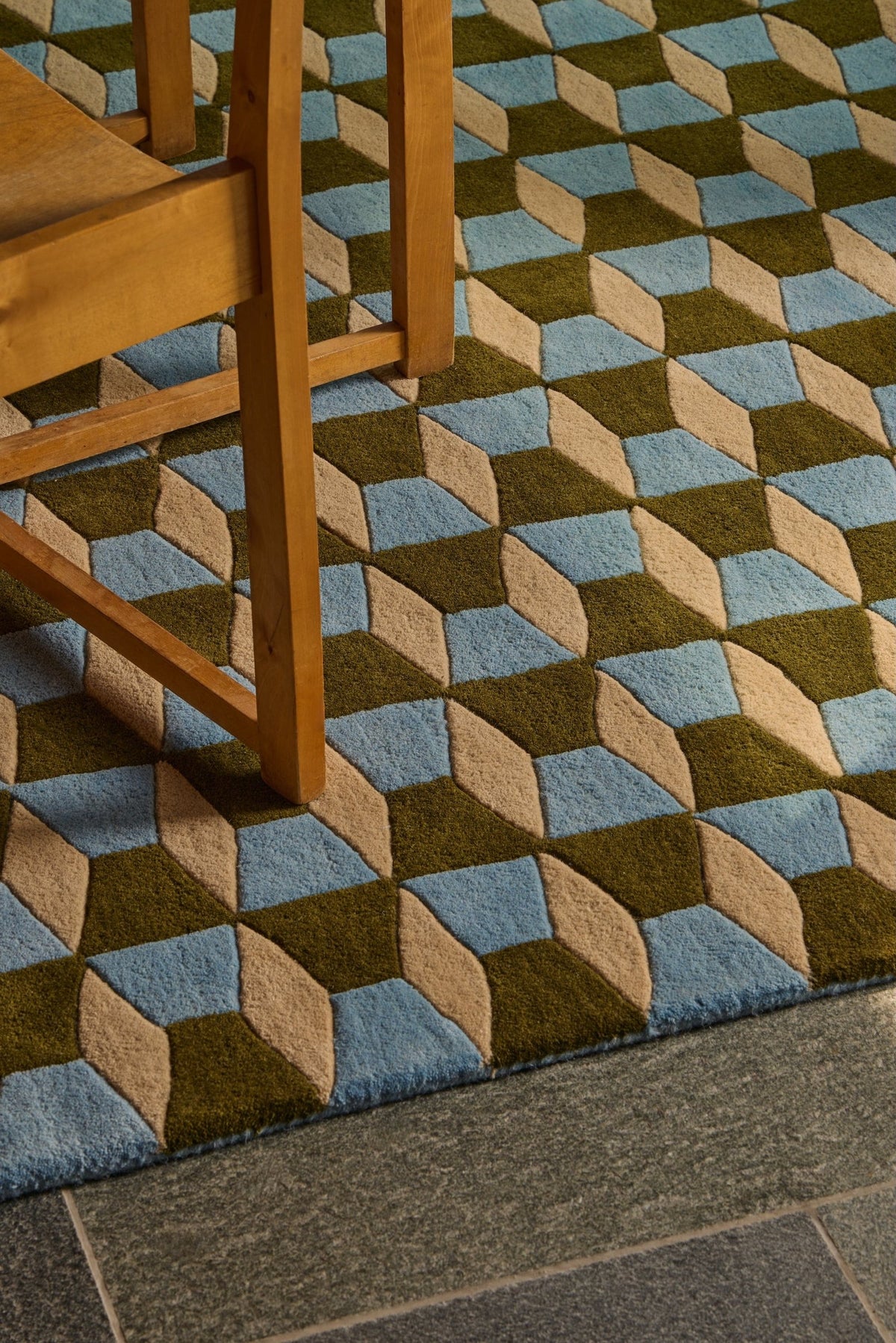Olive Green/Powder Blue/Oat - Groove Rug – Massimo Copenhagen – view 3
