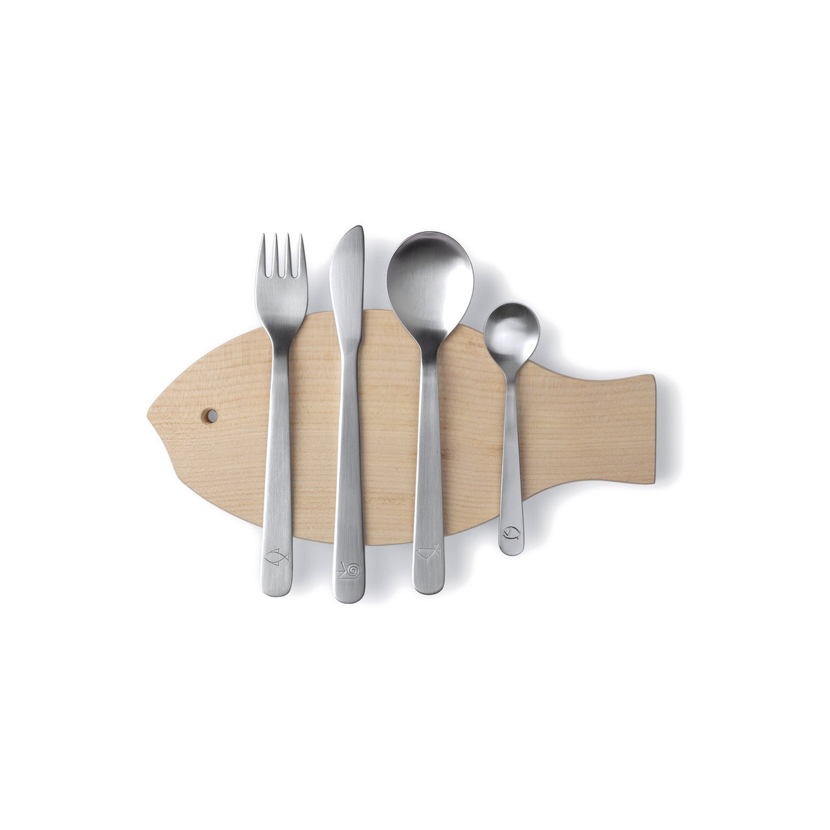 Mono Petit 4-Piece Children's Cutlery with Board