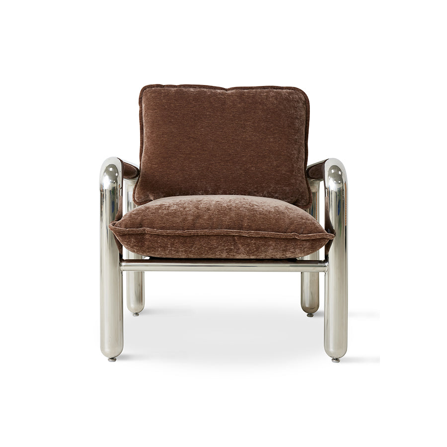Chrome Lounge Armchair, Velvet – HKLIVING – view 3