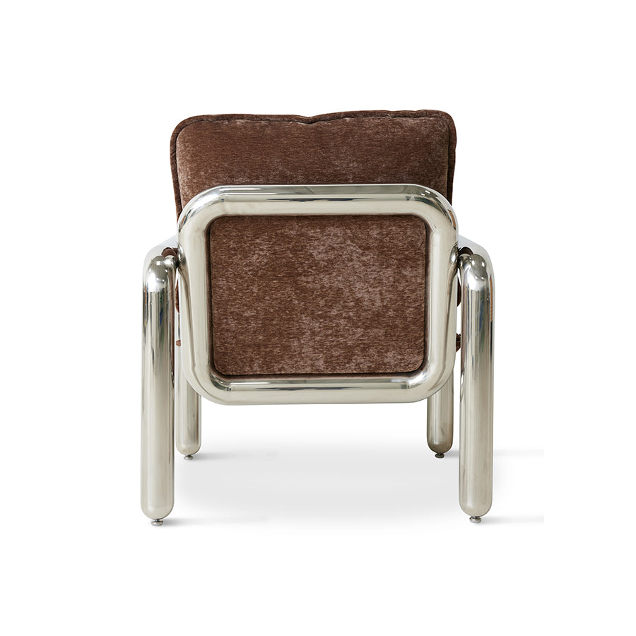 Chrome Lounge Armchair, Velvet – HKLIVING – view 4