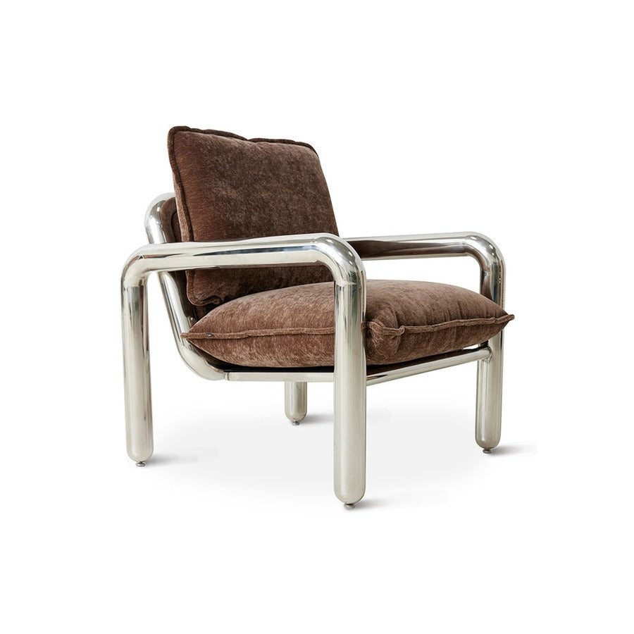 Chrome Lounge Armchair, Velvet – HKLIVING