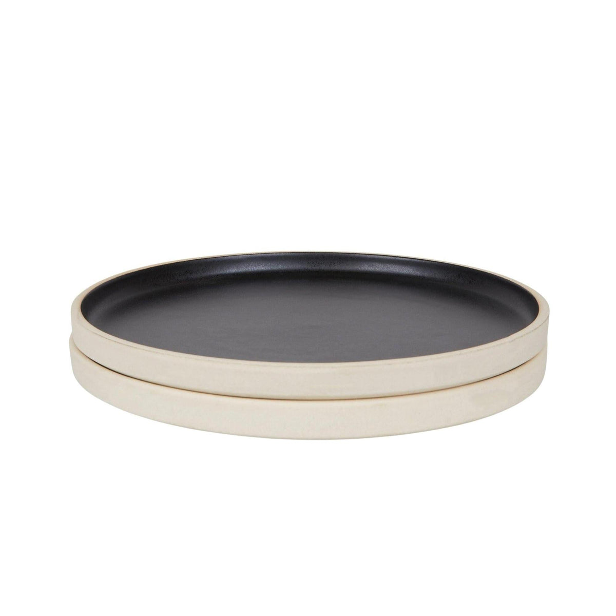 Otto Ceramic Plate Set of Two – Black – Large – Frama