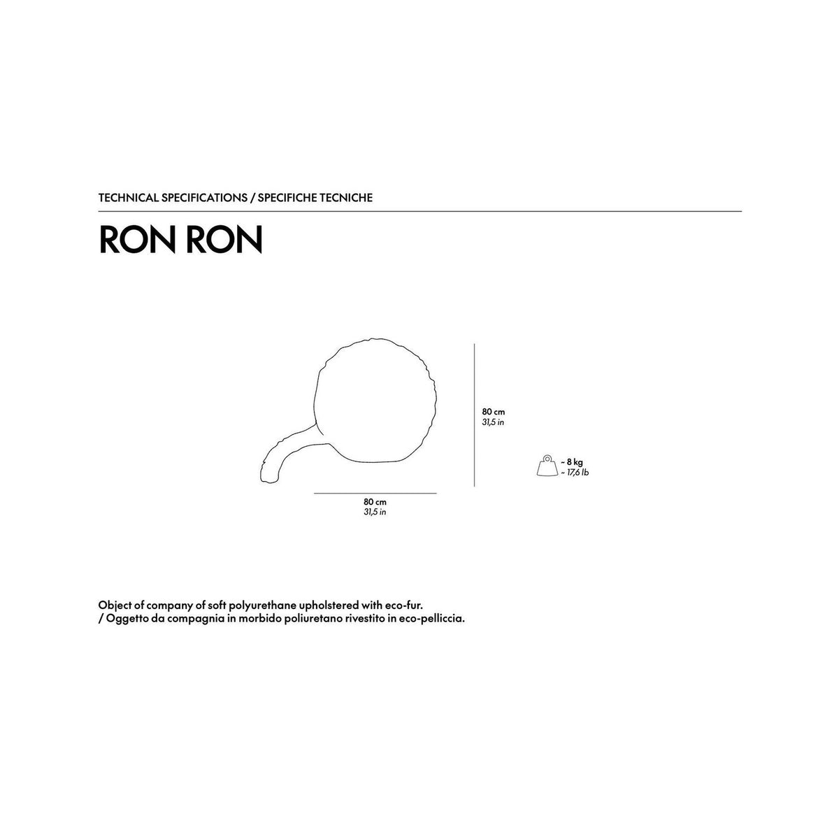 Ron Ron Pouf - Black - Dekoration - Gufram