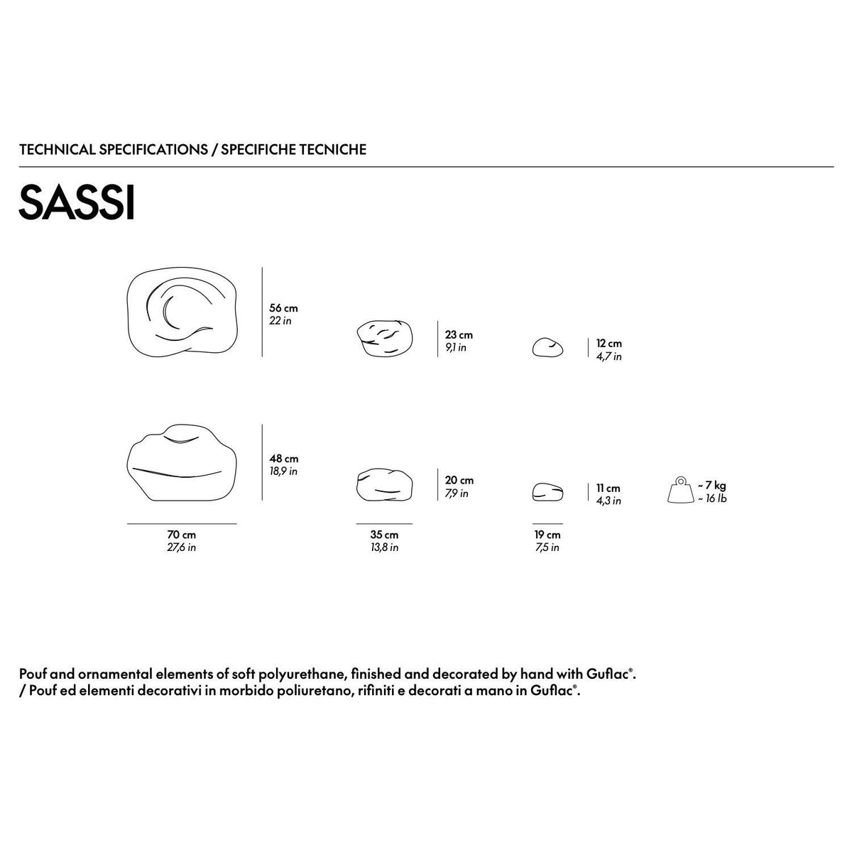 Sassi Pouf - Sculpture - Gufram