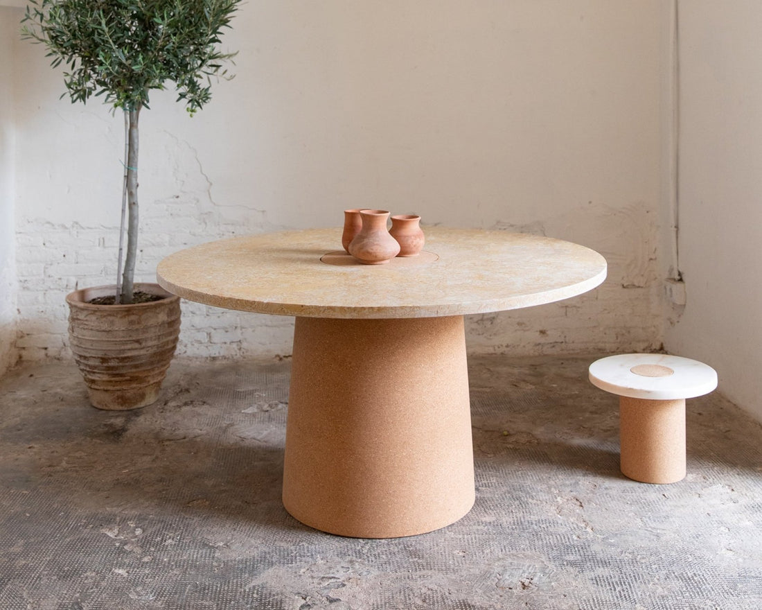 Sintra Dining Table - Yellow Limestone / Cork - Dining Tables - Frama