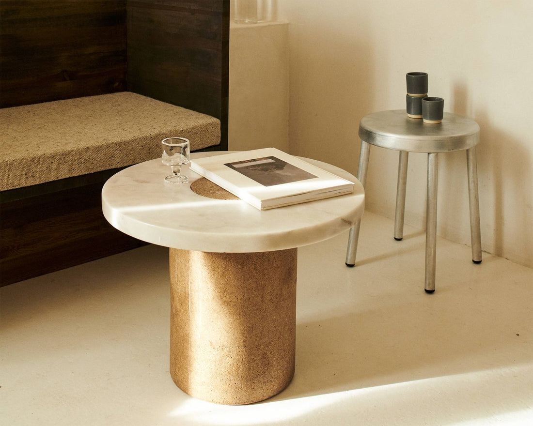 Sintra Table - White Marble / Cork - Large - Coffee & Side Tables - Frama