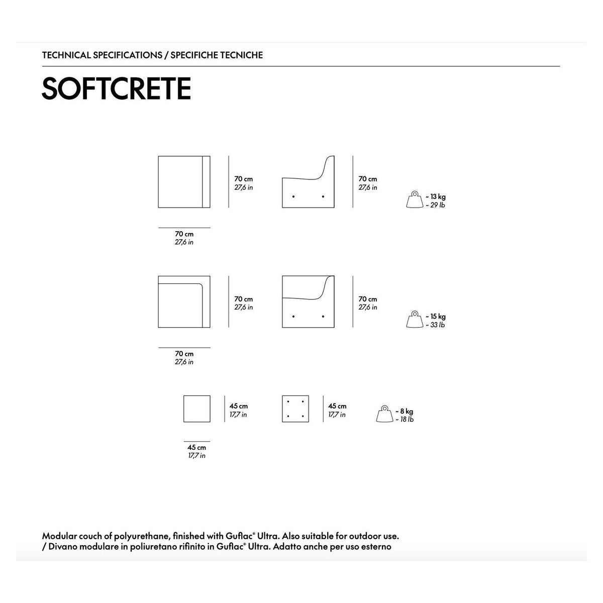 Softcrete Sofa - Angular Module - Sofas & pouffes - Gufram
