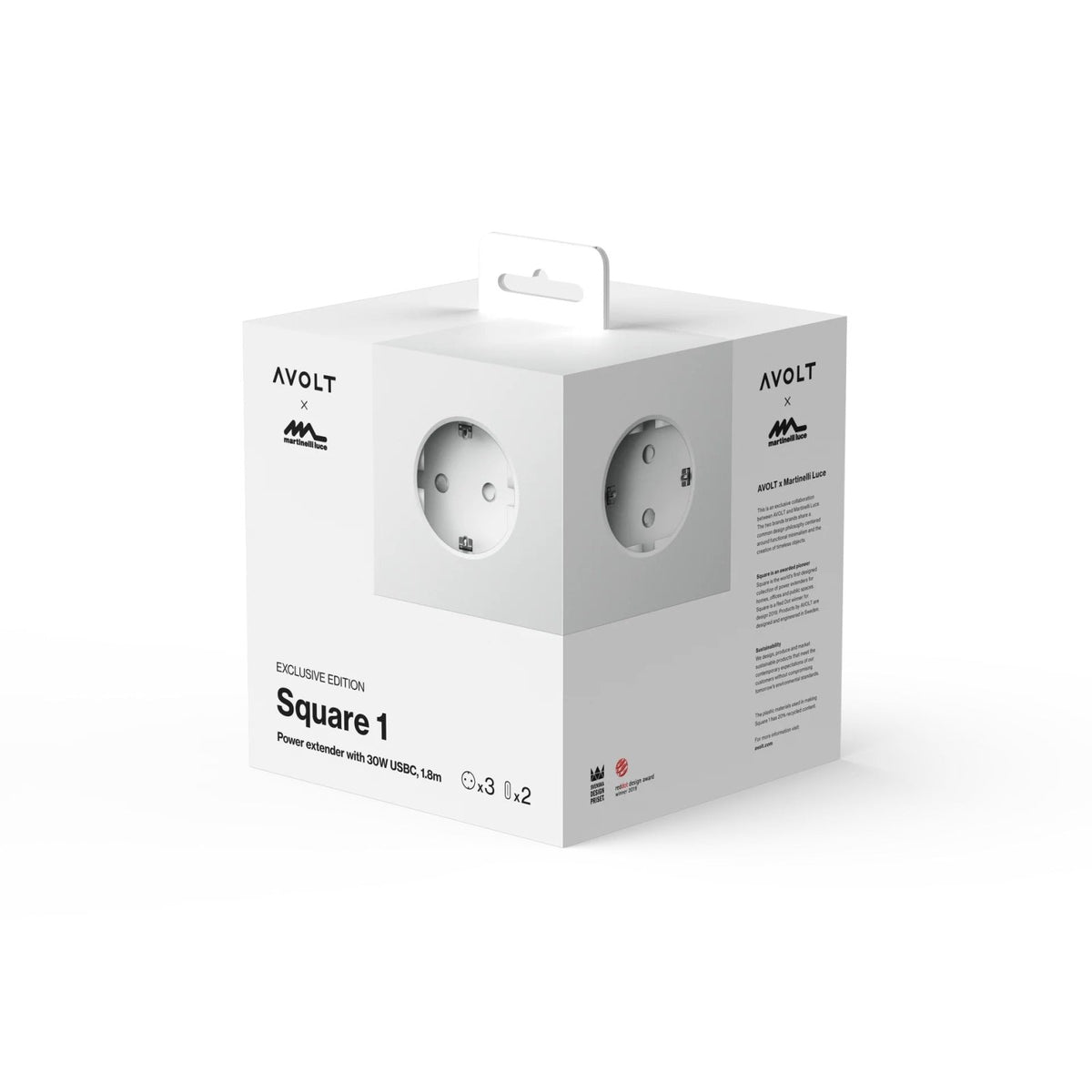 Square 1 USB C - Opal White - Dekoration - AVOLT