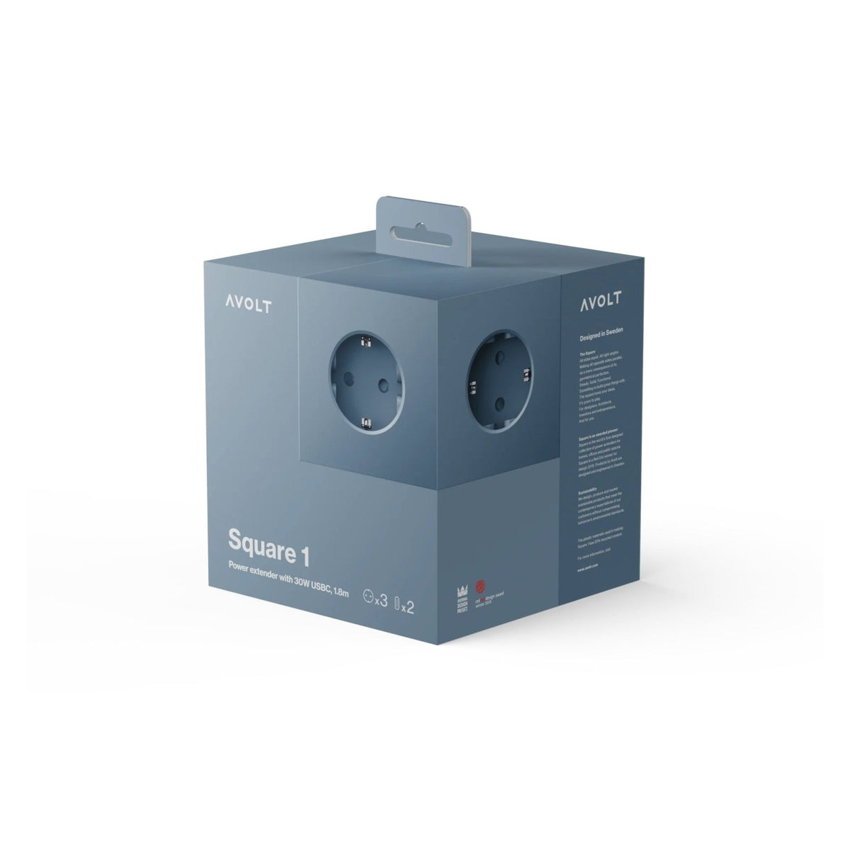 Square 1 USB C - Shark Blue - Dekoration - AVOLT