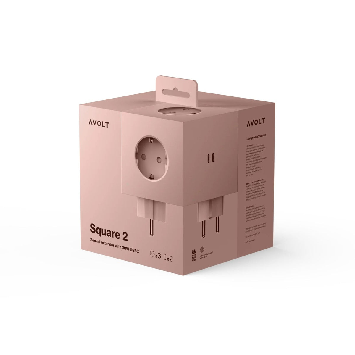 Square 2 USB C - New Pink - Dekoration - AVOLT