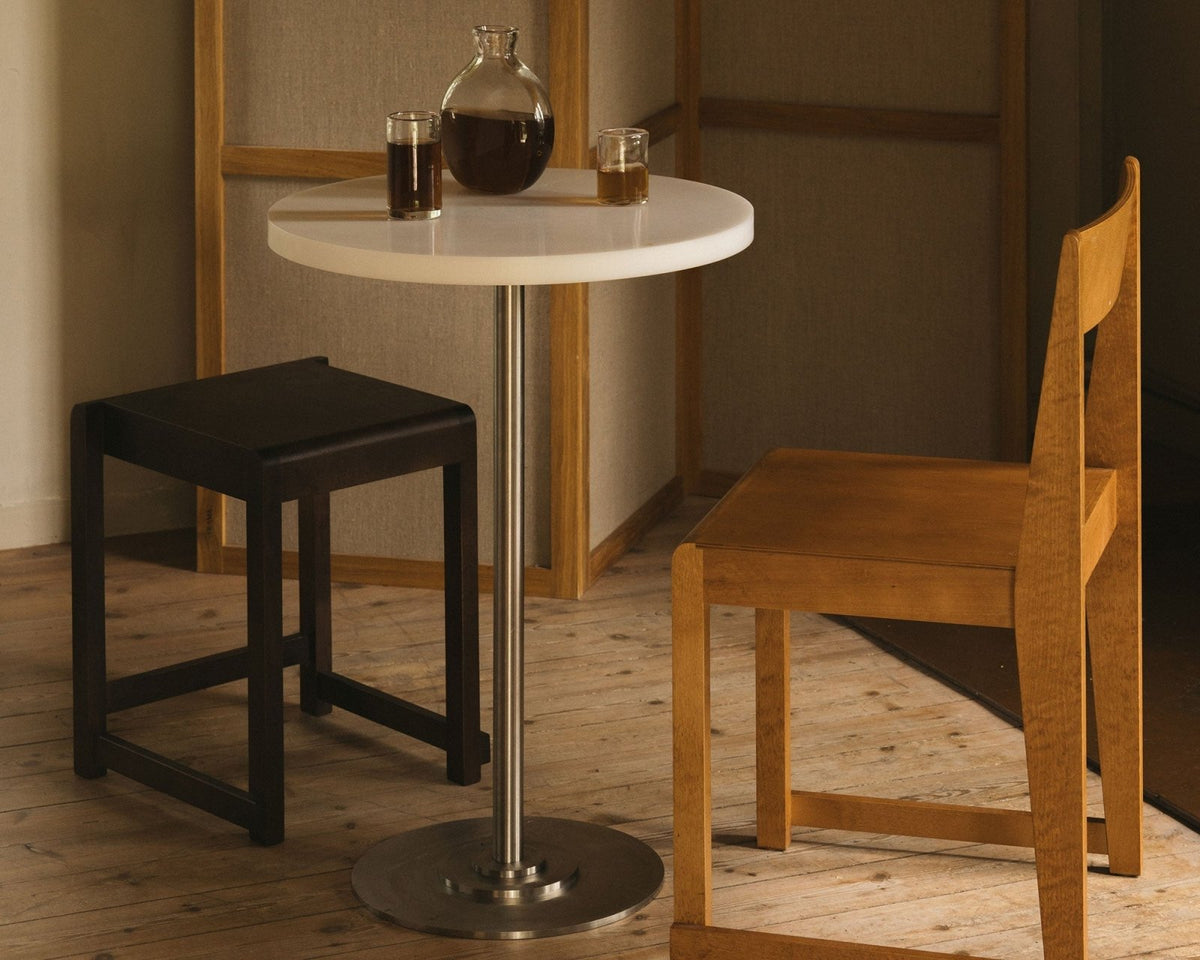 Table 57 - White / Stainless Steel - Ø55 - Dining Tables - Frama