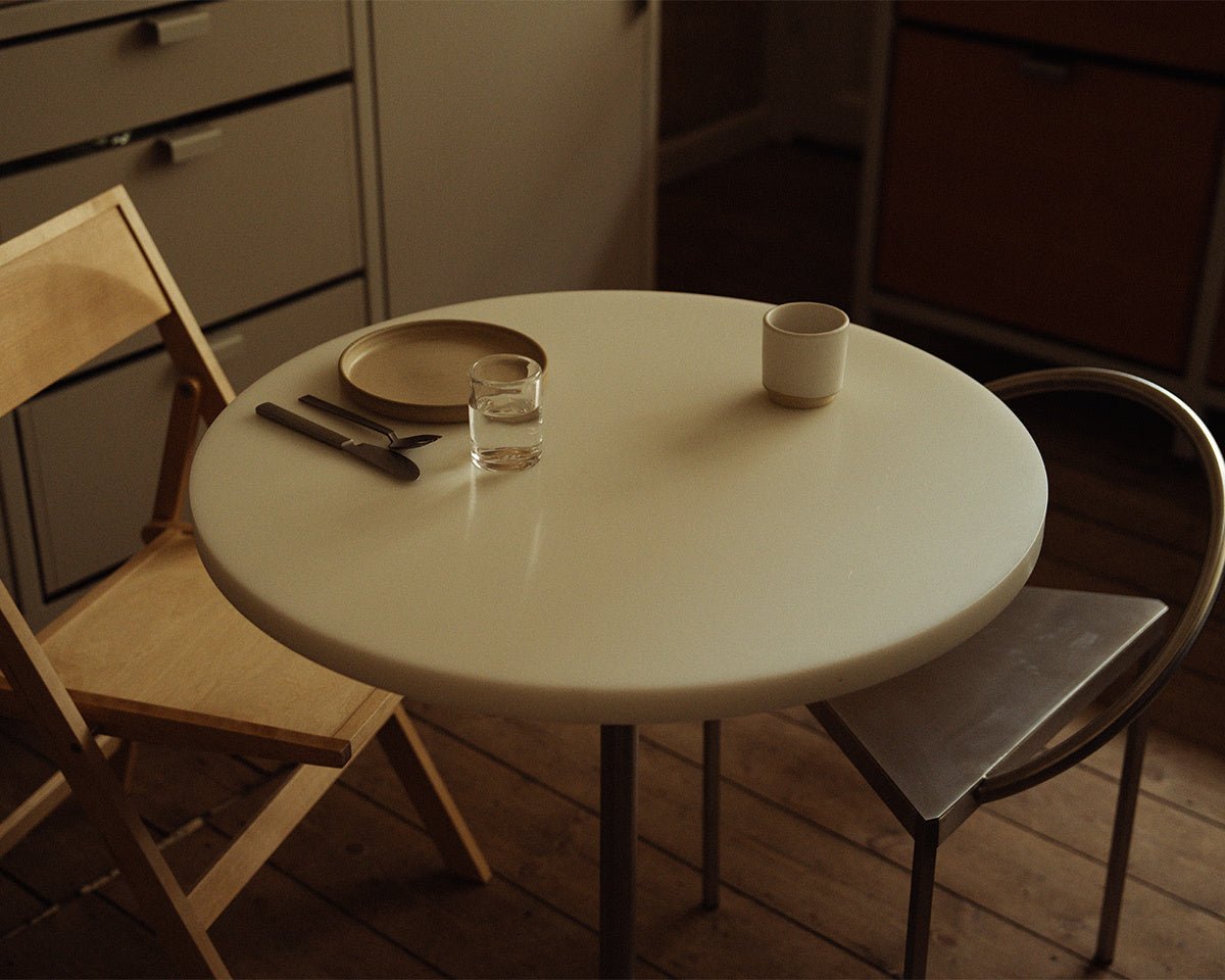 Table 57 - White / Stainless Steel - Ø70 - Dining Tables - Frama – view 3