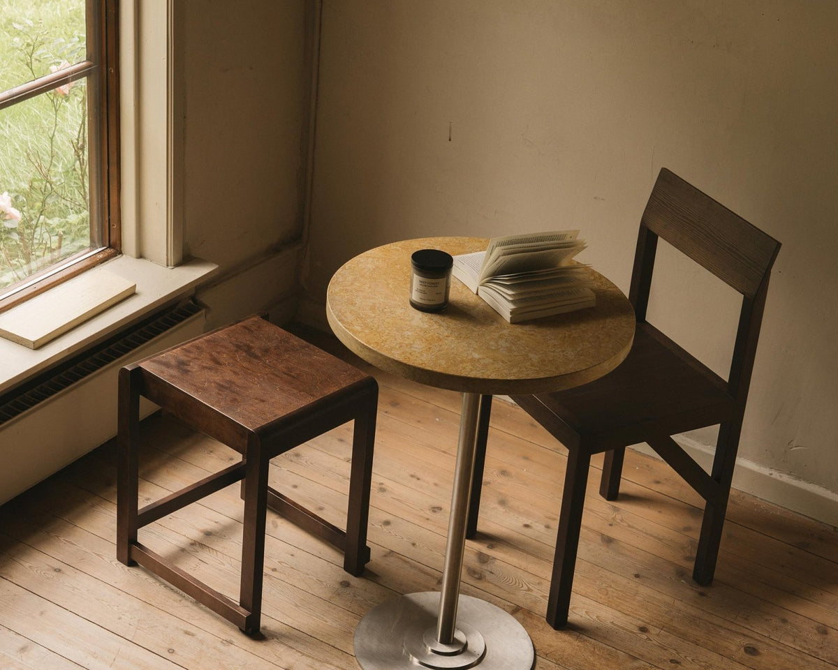 Table 57 - Yellow Limestone / Stainless Steel - Ø55 - Dining Tables - Frama – view 3