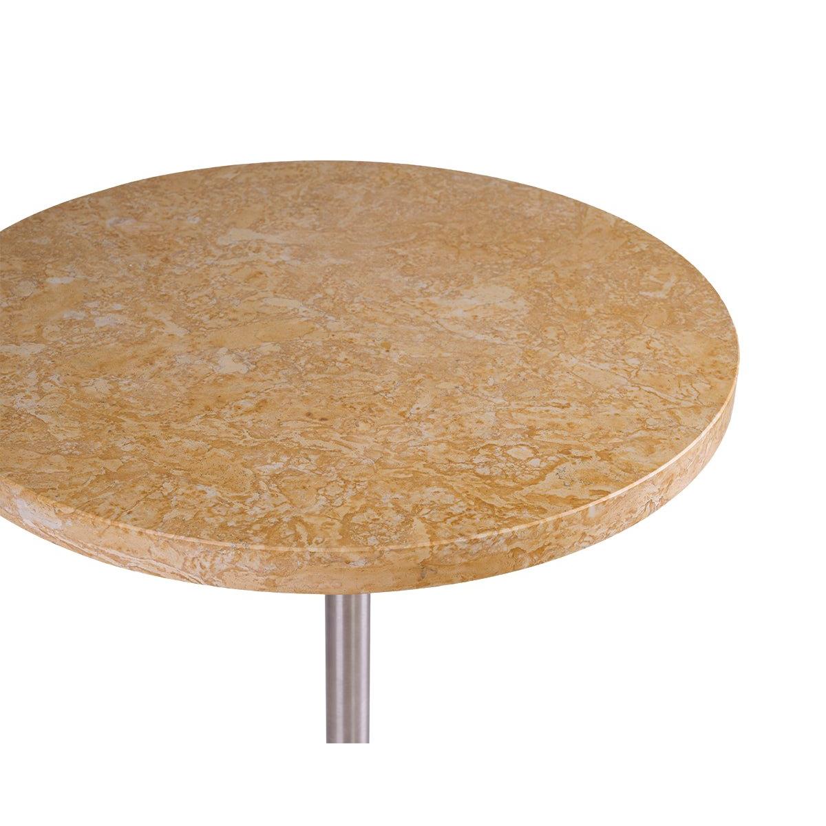 Table 57 - Yellow Limestone / Stainless Steel - Ø55 - Dining Tables - Frama