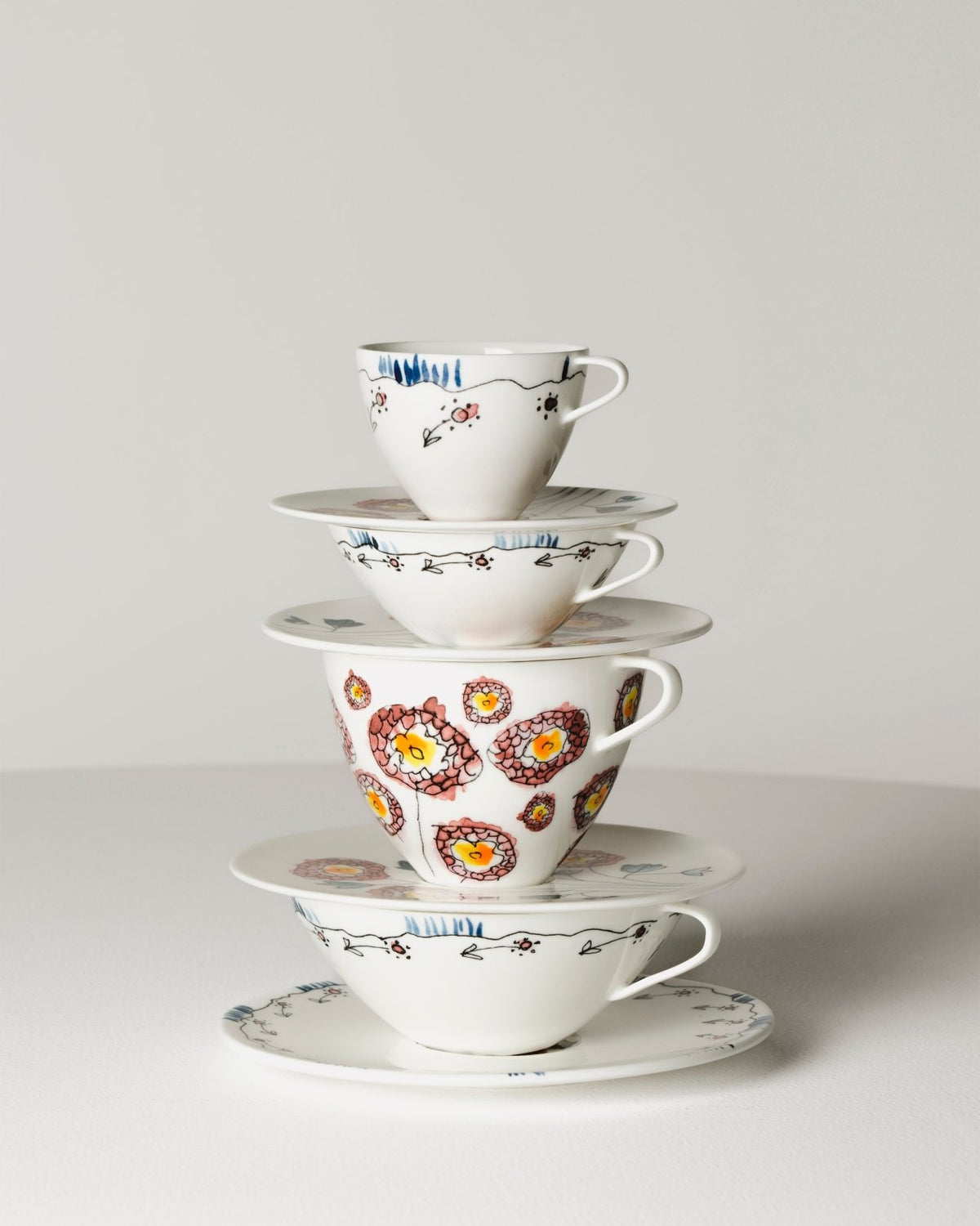 Tea Cup with Saucer 2 - Set Giftbox - Anemone Milk Midnight Flowers - Geschirr - Serax x Marni – view 3