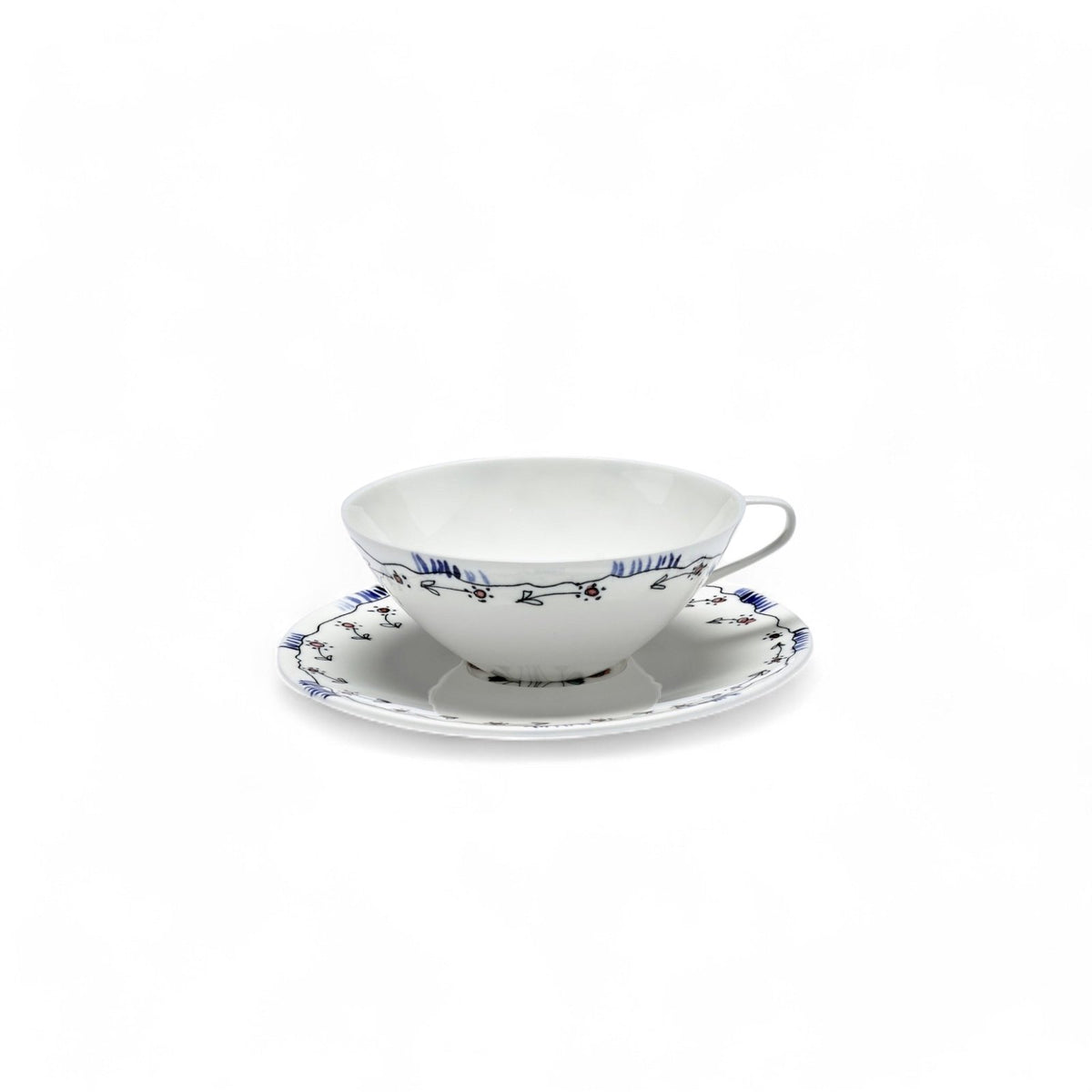 Tea Cup with Saucer 2 - Set Giftbox - Anemone Milk Midnight Flowers - Geschirr - Serax x Marni