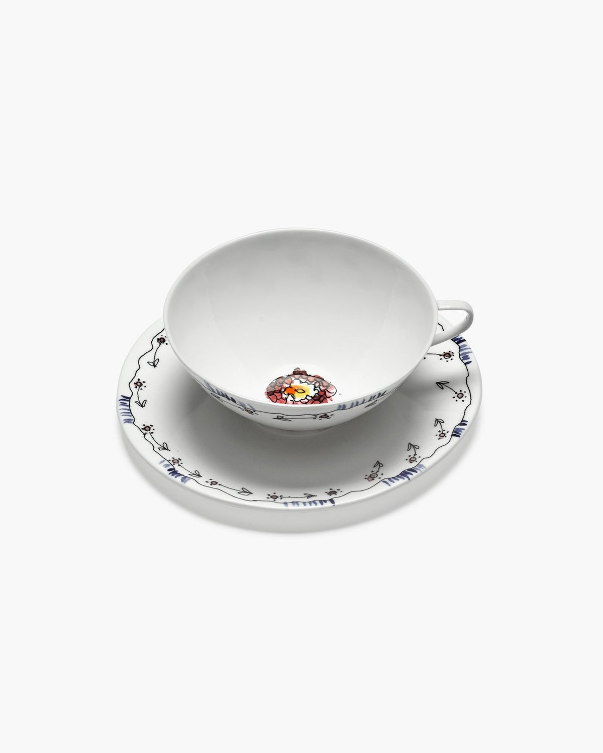Tea Cup with Saucer 2 - Set Giftbox - Anemone Milk Midnight Flowers - Geschirr - Serax x Marni – view 4