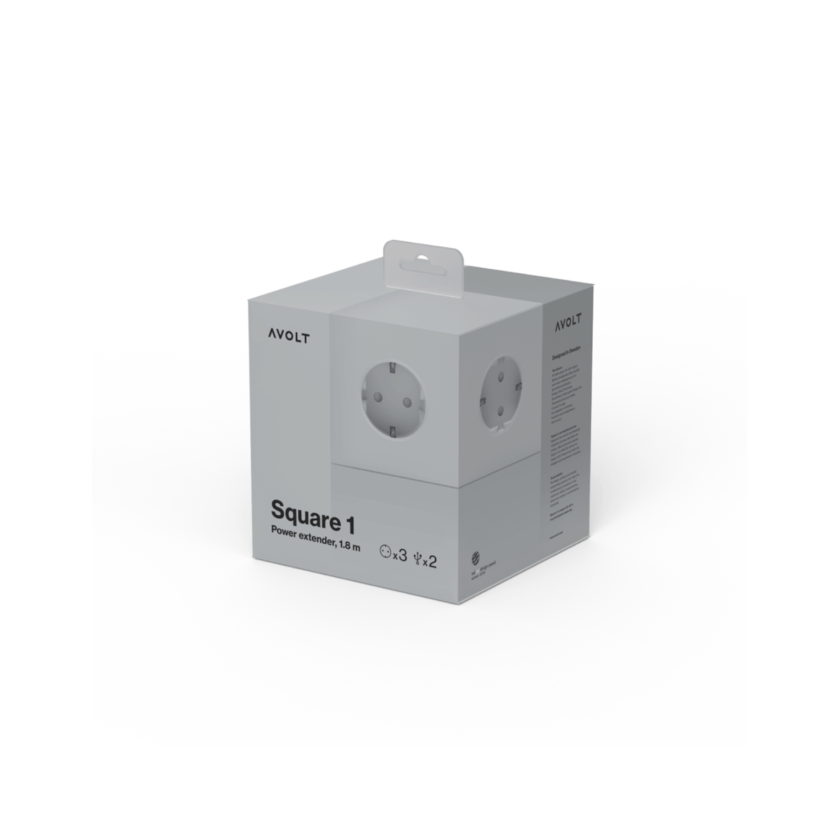 Square 1 USB C - Gotland Grey - Dekoration - AVOLT